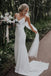 Spaghetti Straps Mermaid Backless V-Neck Beach Wedding Dresses, Long Bridal Gown CHW0143