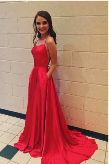 Simple A-Line Stunning Long Prom Dresses, Formal Evening Gowns With Sl –  cherishgirls