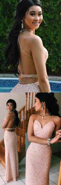 2022 Sweetheart Mermaid Spaghetti Straps Sequin Long Prom Dress,Formal Gown CHP0181