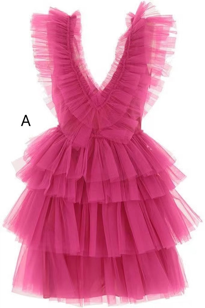 Hot Pink Short Homecoming Dress, Mini Tulle Prom Dress chh0072 –  cherishgirls