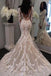 New Arrival Mermaid Long Sleeves See Through Back Sweetheart Long Lace Wedding Dresses, Bridal Gown CHW0161