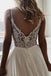 Chiffon A-Line V-Neck Lace Spaghetti Straps Beach Wedding Dresses,Simple Bridal Gown CHW0141