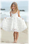 Straps Lace Flower Girl Dress, Cute Knee Length Lace Flower Girl Dresses UF074