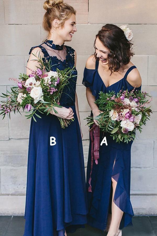 Unique Sleeveless Chiffon Bridesmaid Dress with Ruffles, A Line Long B cherishgirls Unique Sleeveless Chiffon Bridesmaid Dress with Ruffles, A Line Long B cherishgirls