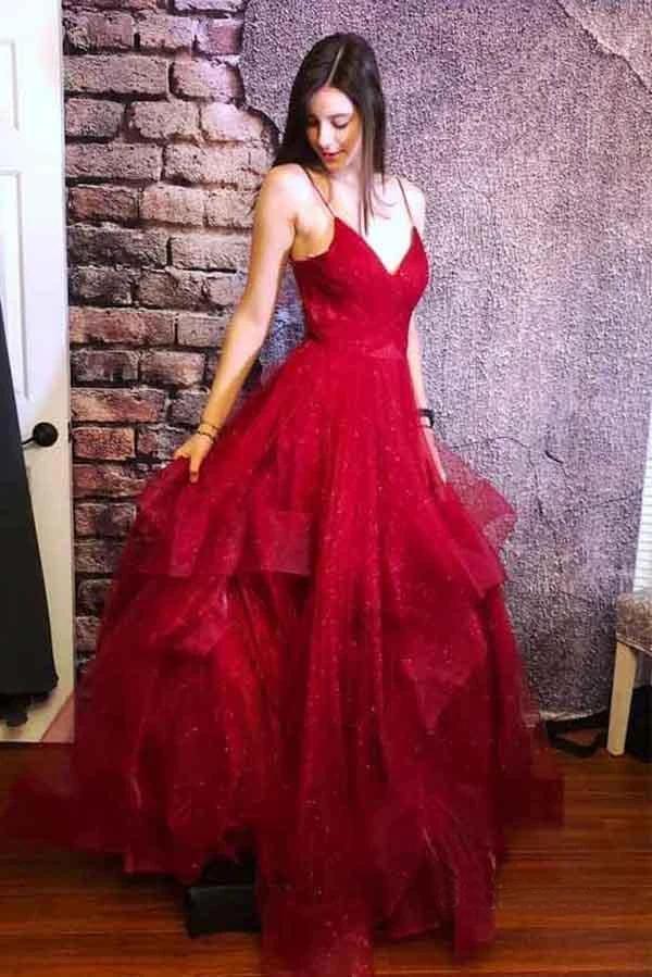 red asymmetrical prom dress Sherri Hill Asymmetrical Ruffle Slit Prom Dress 56902