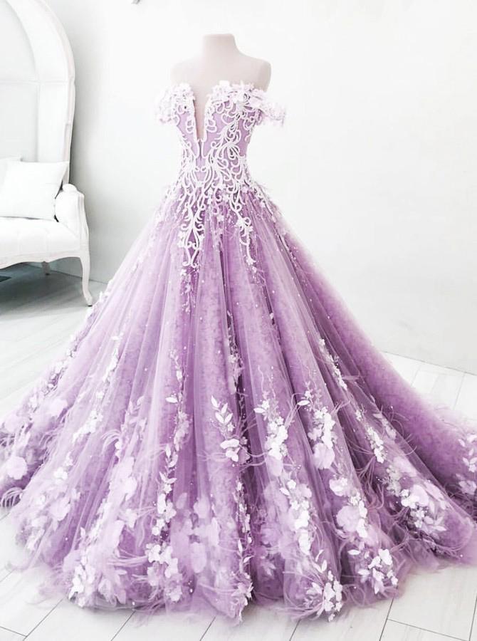Lilac Off the Shoulder Gorgeous Long Prom Dress, Charming Formal Dress cherishgirls Lilac Off the Shoulder Gorgeous Long Prom Dress, Charming Formal Dress cherishgirls
