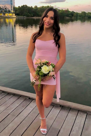 Pink Tulle Sweetheart Homecoming Dress, A Line New Arrival Prom Gown CHP0452