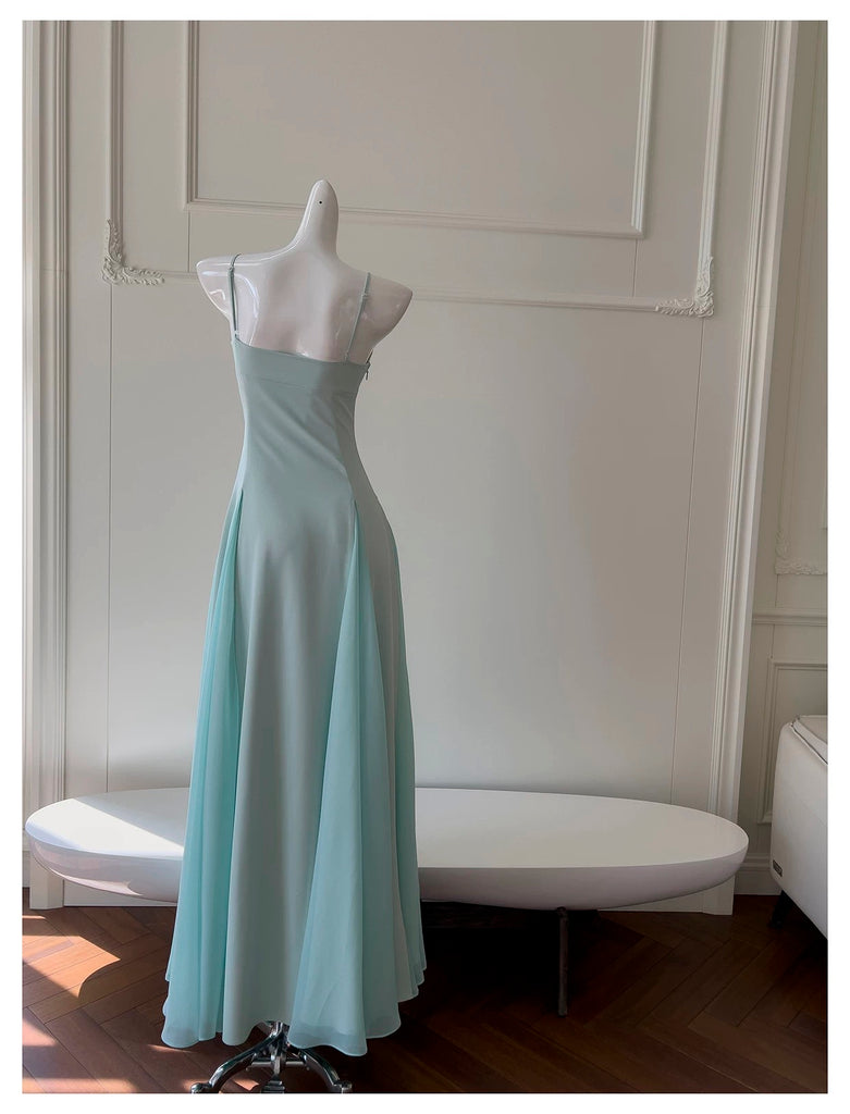 A Line Spaghetti Straps Prom Dress, Ankle Length Elegant Evening Gown CHP0462