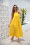 Simple Yellow Halter Column Prom Dress, Formal Evening Dresses CHP0235