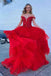 Off-the-Shoulder A-Line Long Prom Dress With Layers, Formal Dress CHP0242