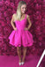 A-Line Hot Pink Sweetheart Short Prom Dress, Homecoming Dress chh0155