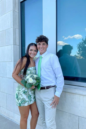 Short Green Bodycon Homecoming Dress, Cute Party Dress chh0180