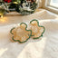 Limited Christmas Wire Crochet Romantic Ruffled Skirt Earrings, Crystal Art Jewelry CHJ1008