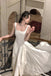 A Line Square Neck Prom Dress, Ankle Length Elegant Evening Gown CHP0264