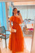 Orange Tulle One-Shoulder Long Formal Dress, Prom Dress CHP0316