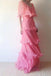Simple Pink Tulle Off-the-Shoulder Long Prom Dresses With Layers CHP0239