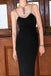 Black Spaghetti Straps Homecoming Dress With Rhinestone, Short Prom Dress UQD008