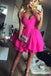 A-Line Hot Pink Sweetheart Short Prom Dress, Homecoming Dress chh0155