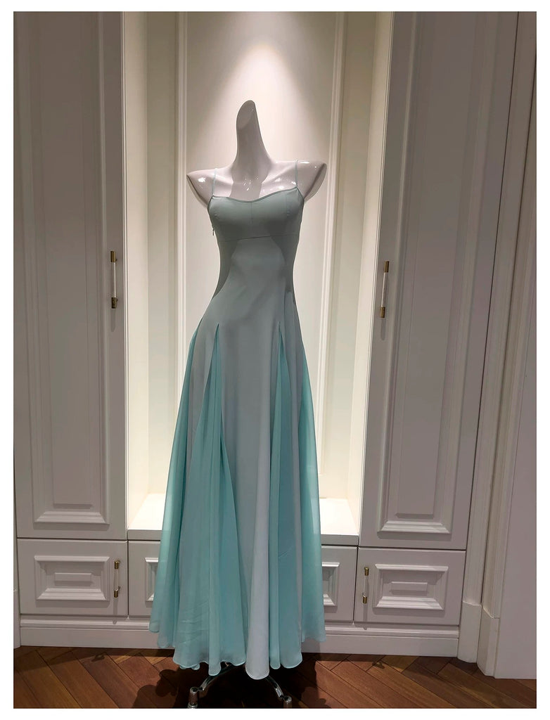 A Line Spaghetti Straps Prom Dress, Ankle Length Elegant Evening Gown CHP0462