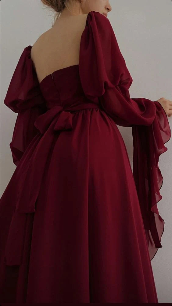 Elegant Long Prom Dress, Long Evening Gowns With Ruffles CHP0442