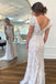 Ivory Lace Appliques Tulle Long Bridal Dress, Elegant Sheath Beach Wedding Dress CHW0171