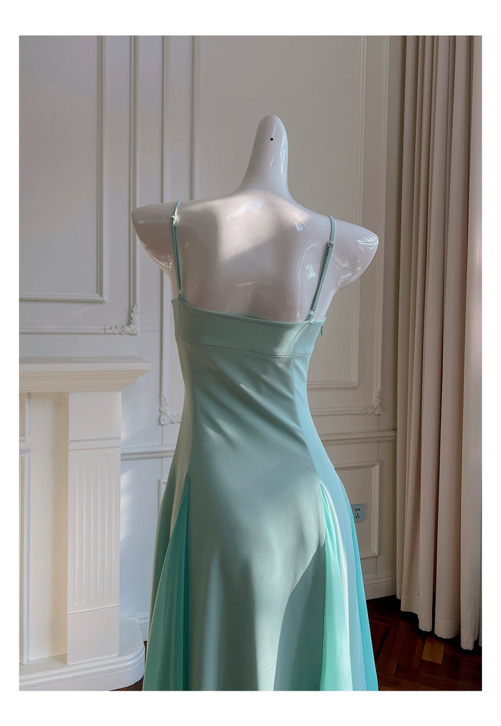 A Line Spaghetti Straps Prom Dress, Ankle Length Elegant Evening Gown CHP0462