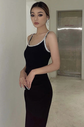 Black Spaghetti Straps Homecoming Dress With Rhinestone, Short Prom Dress UQD008