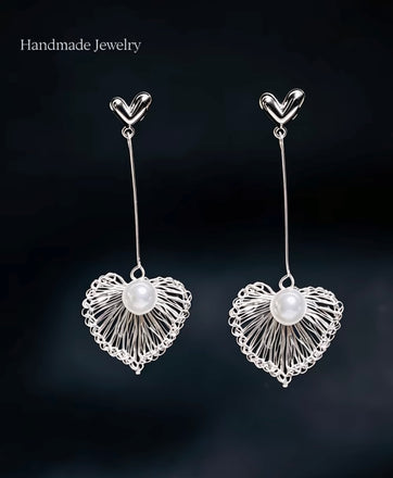 Wire Crochet Heart Pearl Earrings DIY Kit | Full Material Pack + Free Video Tutorial CHJ1010