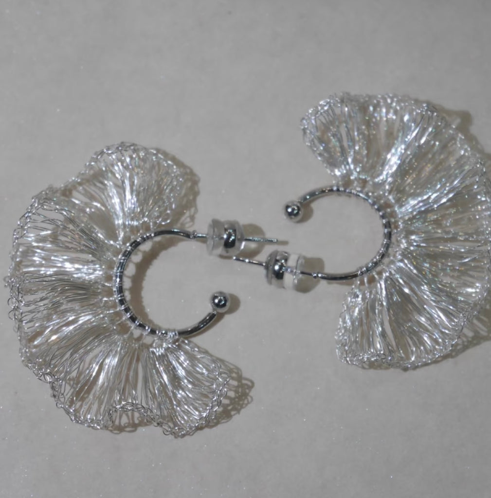 Handcrafted Wire Crochet Earrings – Gold & Silver Copper Hoops
