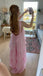 Halter Pink Chiffon A-Line Prom Dresses, Bridesmaid Dress CHP0419