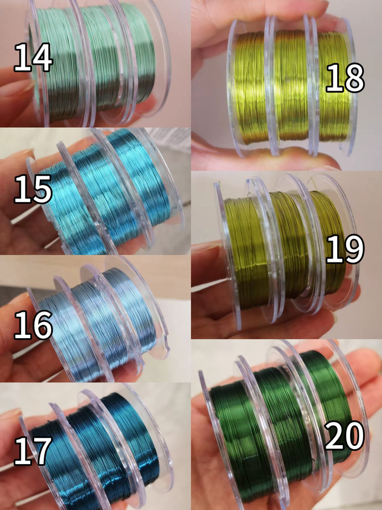 0.2mm Silver Plated Baked Color Copper Wire | 20m Spool, 20 Colors, Wire Crochet Jewelry Making DIY Craft Supplies CHJ1012
