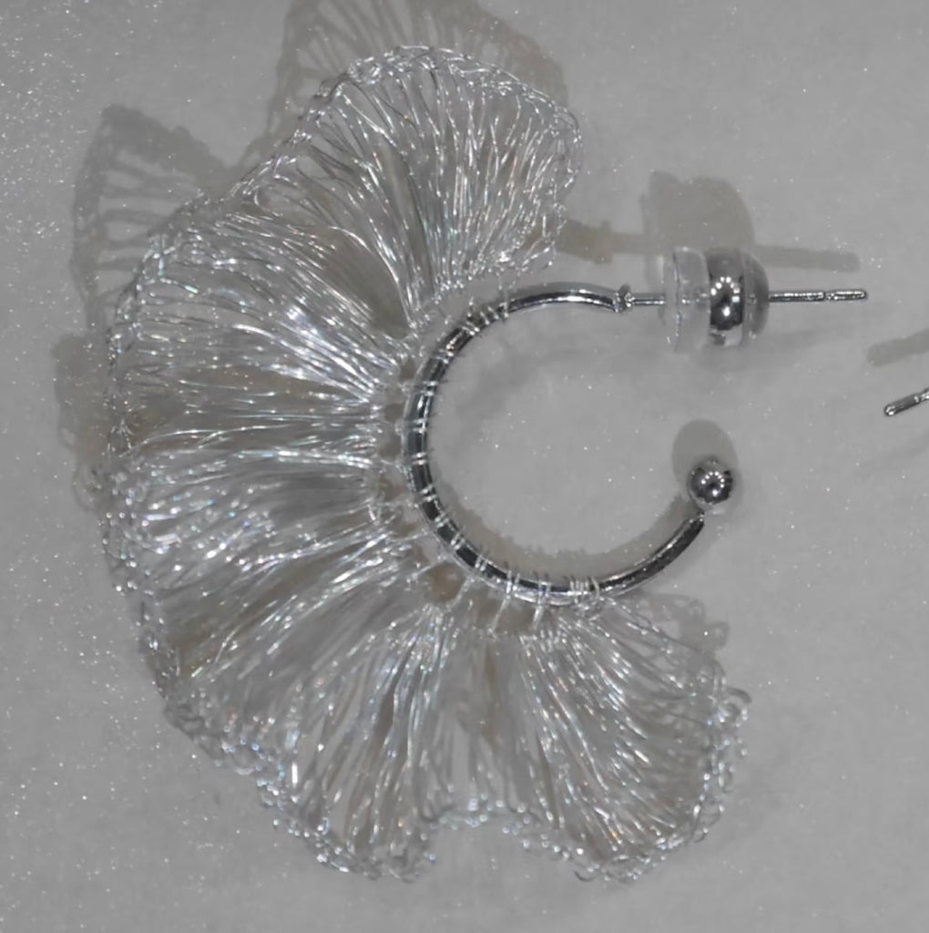 Handcrafted Wire Crochet Earrings – Gold & Silver Copper Hoops