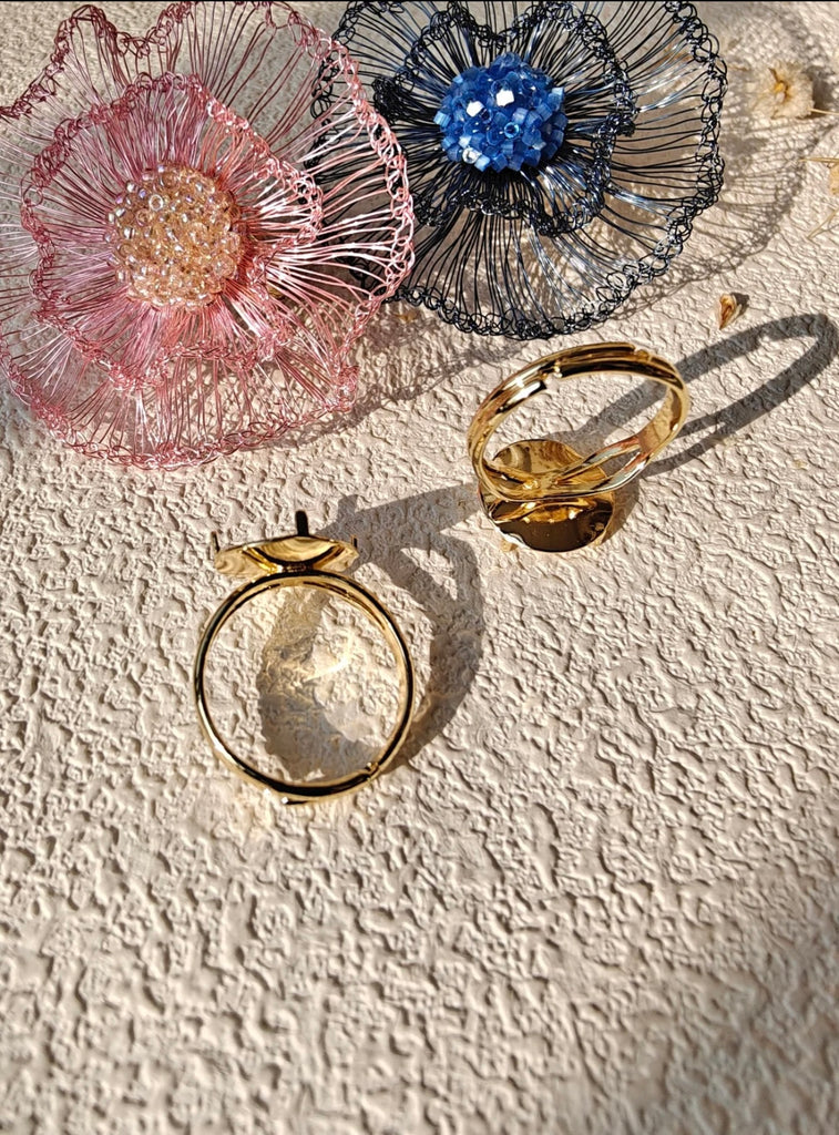 Wire Crochet Flower Ring DIY Kit, Step‑by‑Step Tutorial Included CHJ1016