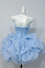 Strapless Light Blue Ruffled 3D Floral Short Homecoming Dress CHH0197