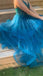 A-line Spaghetti Straps V Neck Tulle Lace Long Prom Dress, Formal Dress CHP0289