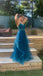 A-line Spaghetti Straps V Neck Tulle Lace Long Prom Dress, Formal Dress CHP0289