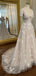 A-line Lace Dream Romantic Long Wedding Dresses,Bridal Dresses With Applique CHW0167