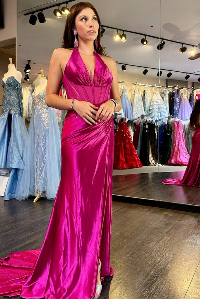 Black Halter Long Prom Dress,Long Evening Gowns CHP0447