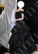 Off-the-Shoulder Black Tulle A-Line Long Prom Dress, Formal Dress CHP0409