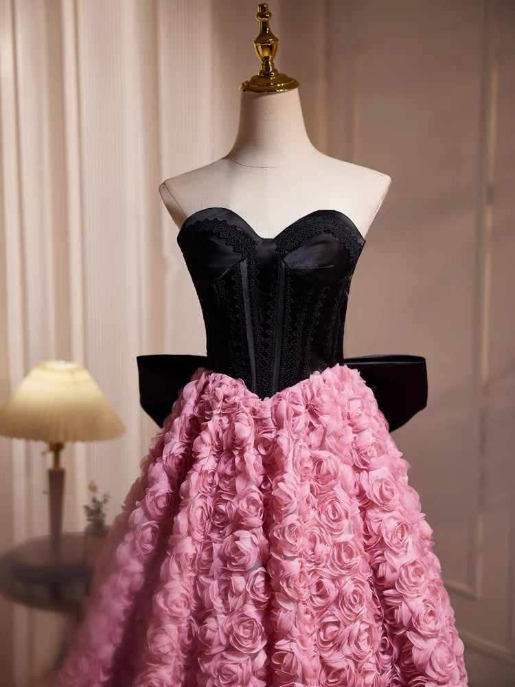 Short Strapless A-Line Homecoming Dress With Bowknot, Cute Party Dress chh0165