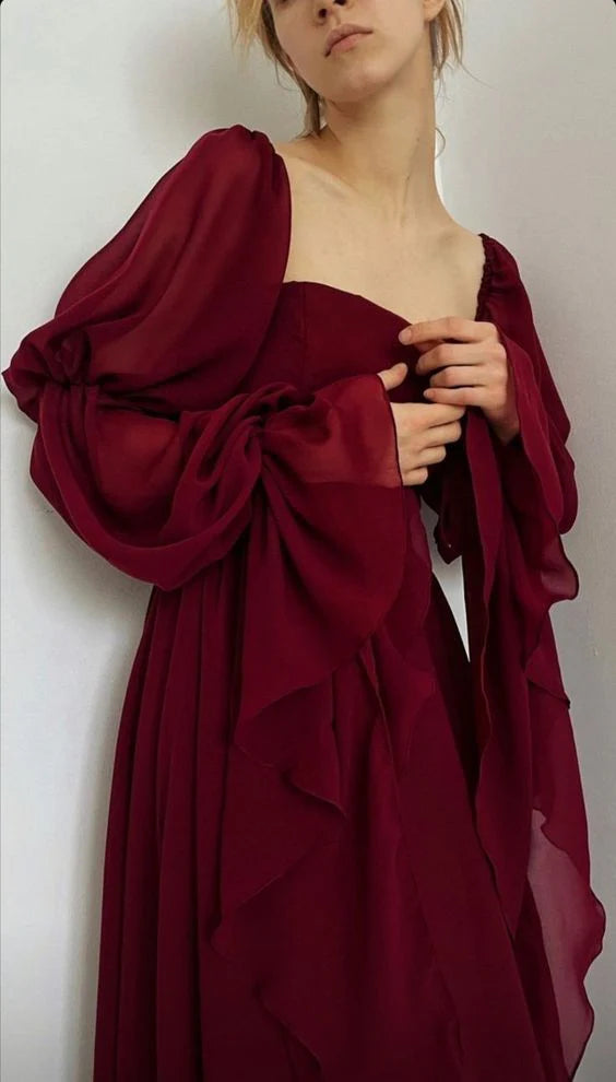 Elegant Long Prom Dress, Long Evening Gowns With Ruffles CHP0442