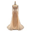 A Line Sheer Neck Long Prom Dress With Beading,  Long Sleeves Evening Dress CHP0273