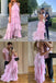 Halter Pink Chiffon Floor Length Prom Dress With Layers ,Formal Gown CHP0338