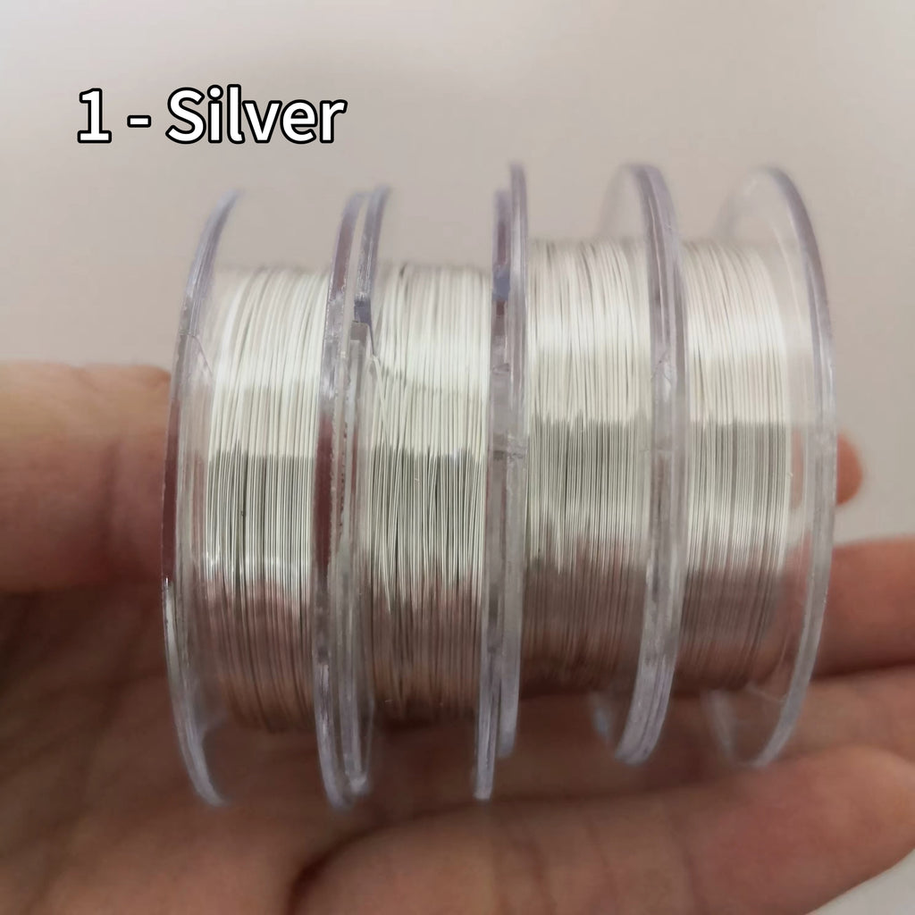 0.2mm Silver Plated Baked Color Copper Wire | 20m Spool, 20 Colors, Wire Crochet Jewelry Making DIY Craft Supplies CHJ1012