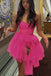 Hot Pink Sweetheart Tulle Homecoming Dress, Short Graduation Dresses chh0160