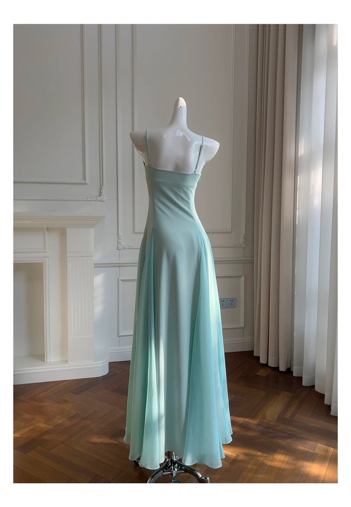 A Line Spaghetti Straps Prom Dress, Ankle Length Elegant Evening Gown CHP0462