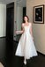 A Line Square Neck Prom Dress, Ankle Length Elegant Evening Gown CHP0461