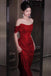 Off-the-Shoulder Red A-Line Sleeveless Long Prom Dress, Evening Gown CHP0336