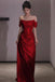 Off-the-Shoulder Red A-Line Sleeveless Long Prom Dress, Evening Gown CHP0336