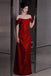 Off-the-Shoulder Red A-Line Sleeveless Long Prom Dress, Evening Gown CHP0336